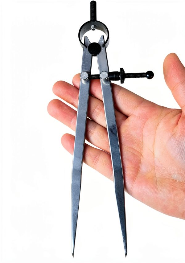 ZLKSKER Flat Leg Divider 8in Silver Alloy Steel Compass-3