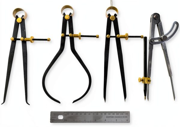 Taylor Toolworks Measurement Kit 8‑10.9 in Steel Calipers/Dividers-0